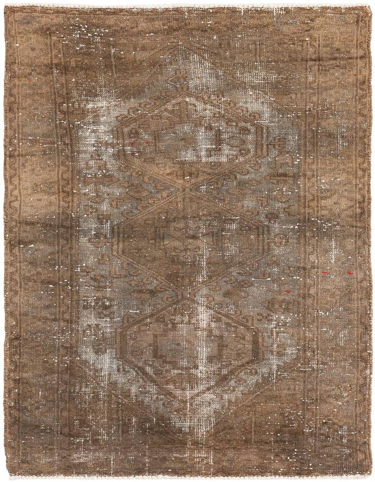 Detail image of 3' 1 x 4' 9 Hand Knotted Ultra Vintage Persian Wool Rug