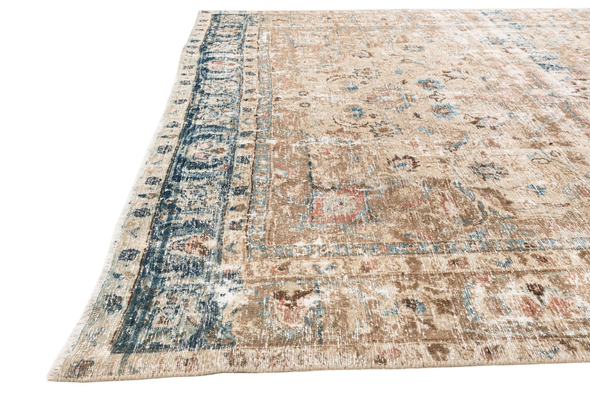 8' x 10' 5 Hand Knotted Ultra Vintage Persian Wool Rug