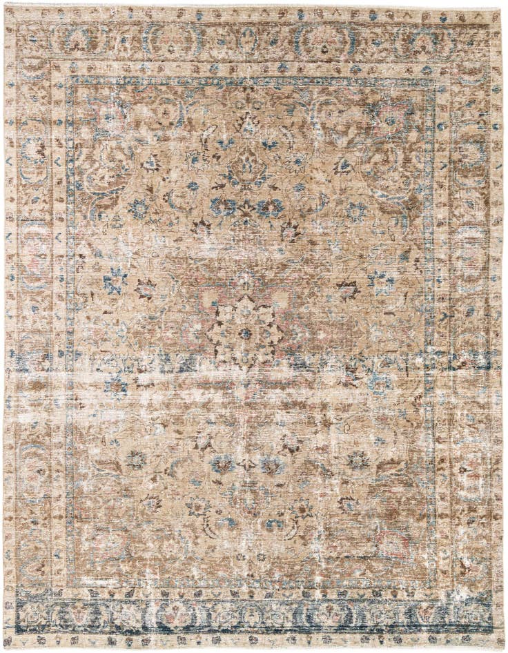Detail image of 8' x 10' 5 Hand Knotted Ultra Vintage Persian Wool Rug