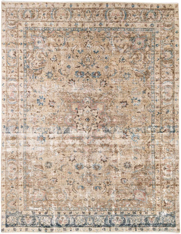 Detail image of 8' x 10' 5 Hand Knotted Ultra Vintage Persian Wool Rug