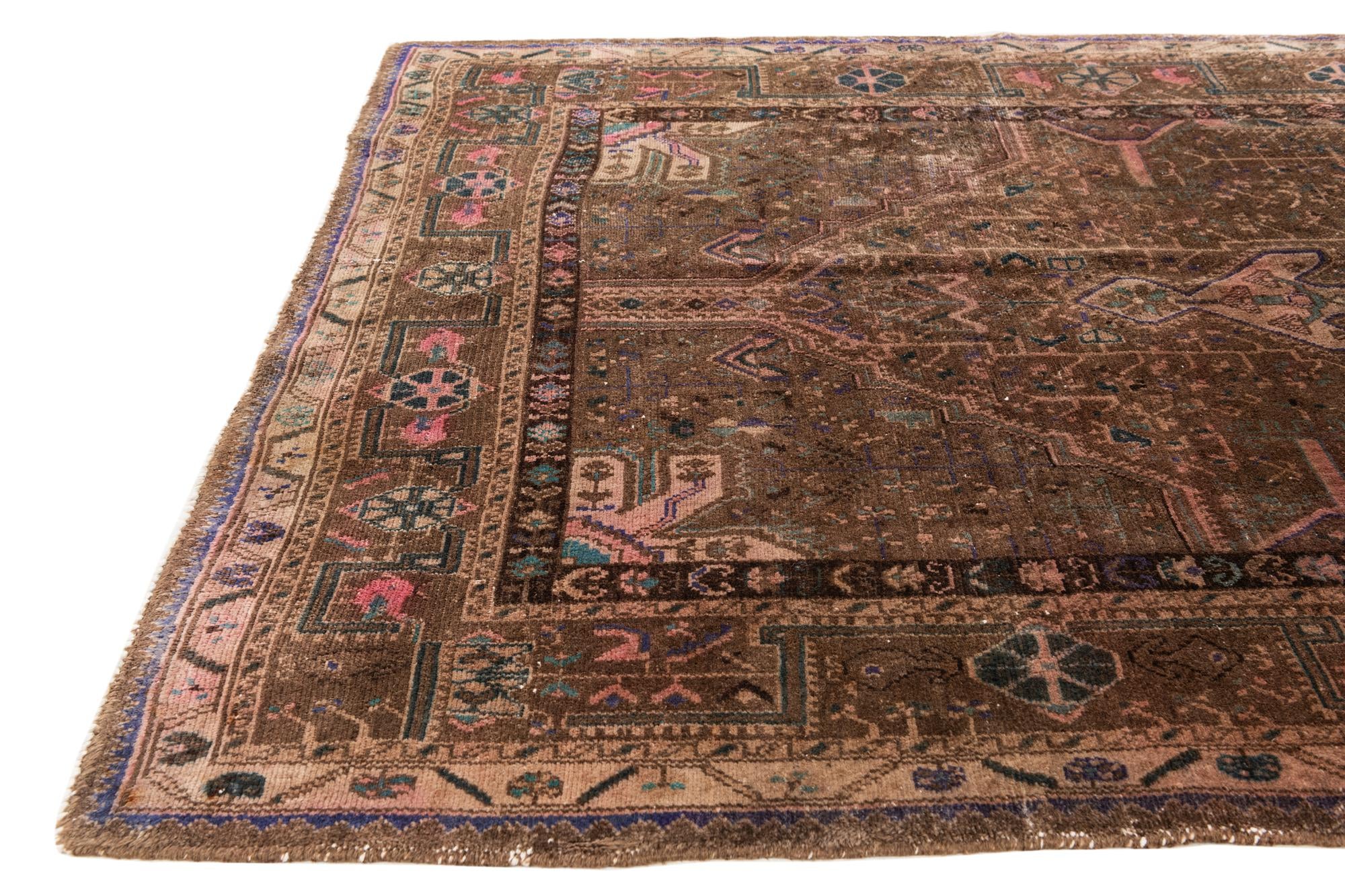 170cm x 295cm anudado a mano Ultra Vintage Alfombra Persa Lana