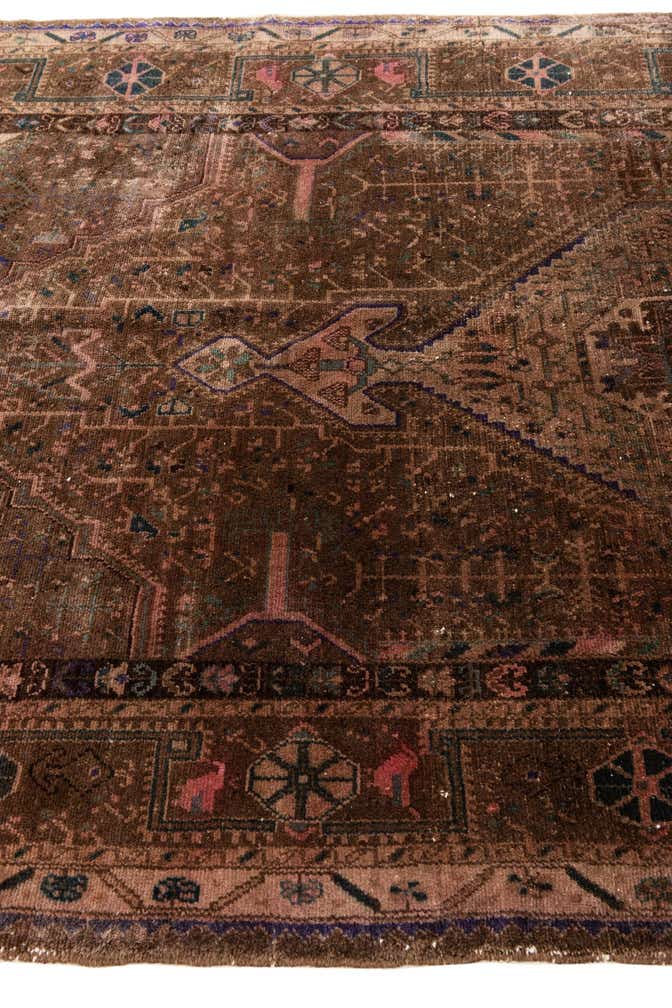 5' 7 x 9' 8 Hand Knotted Ultra Vintage Persian Wool Rug