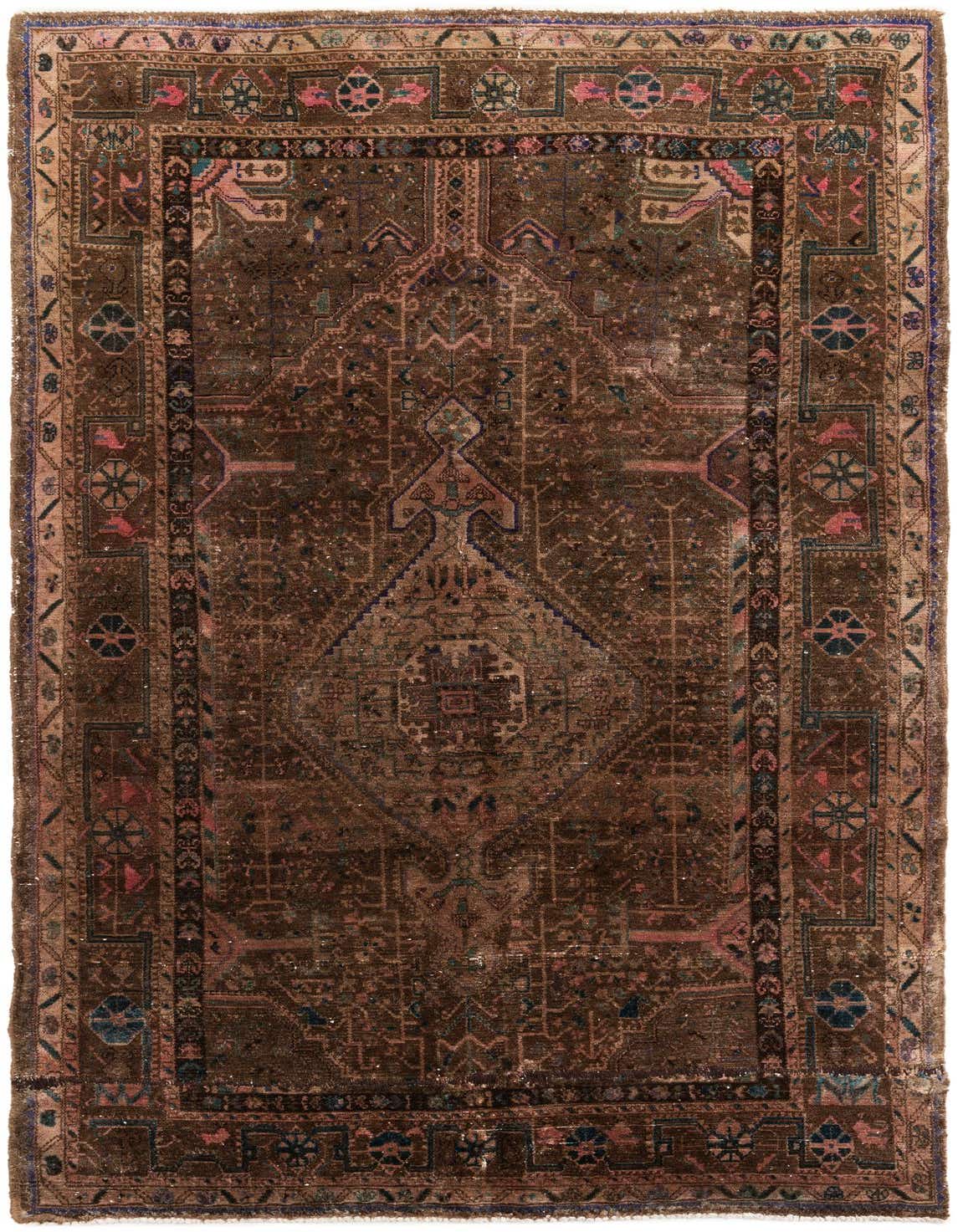 Primary image 5' 7 x 9' 8  Hand Knotted Ultra Vintage Persian Wool Rug