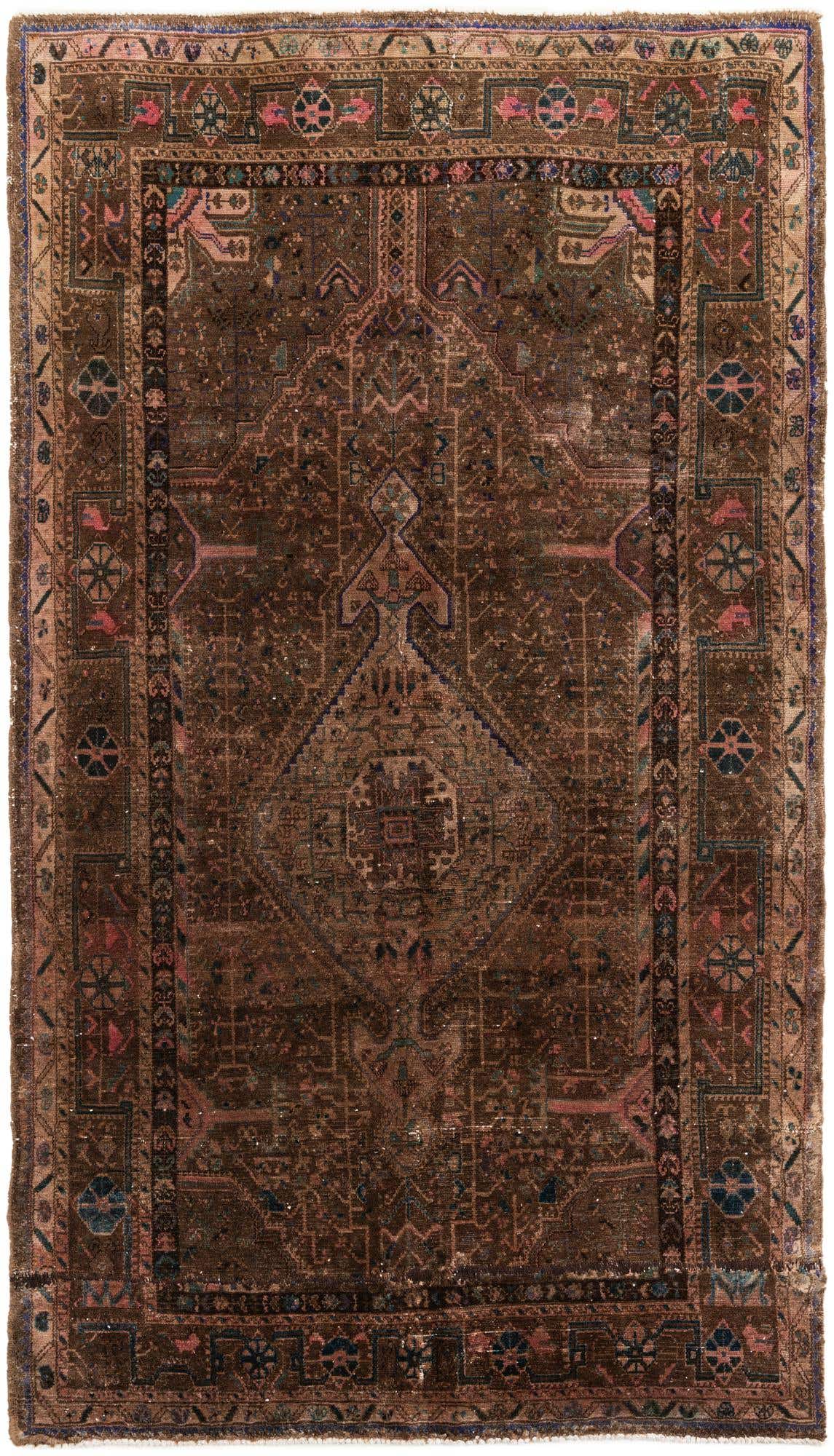 5' 7 x 9' 8 Hand Knotted Ultra Vintage Persian Wool Rug