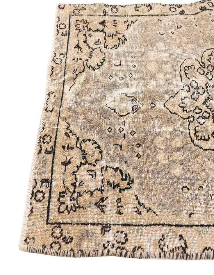 Detail image of 2' 10 x 4' 5  Hand Knotted Ultra Vintage Persian Wool Rug