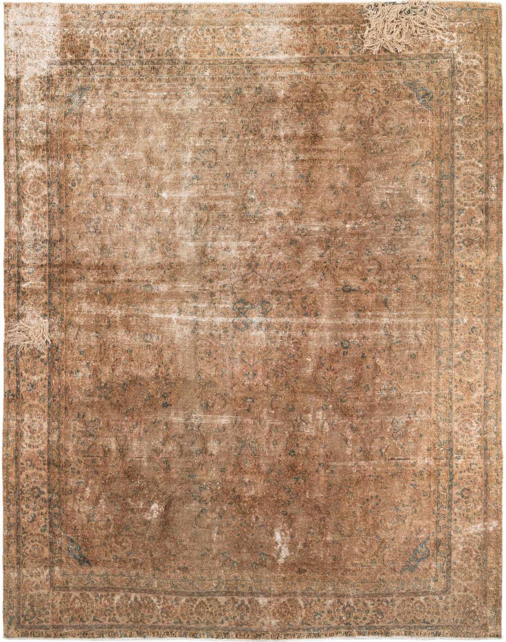 Detail image of 10' 3 x 13' Hand Knotted Ultra Vintage Persian Wool Rug