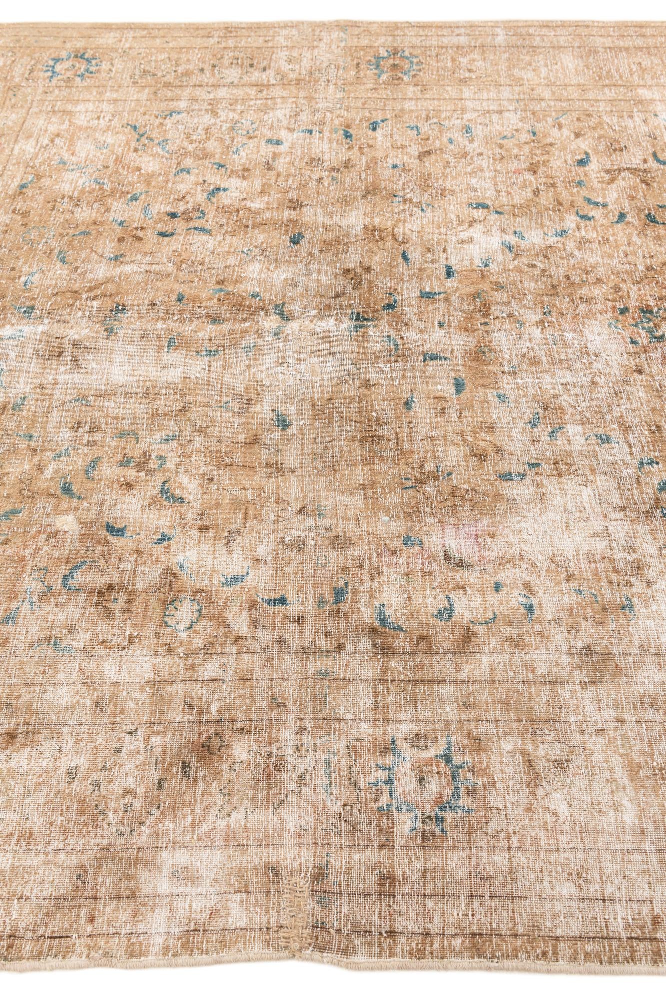 6' 8 x 10' Hand Knotted Ultra Vintage Persian Wool Rug