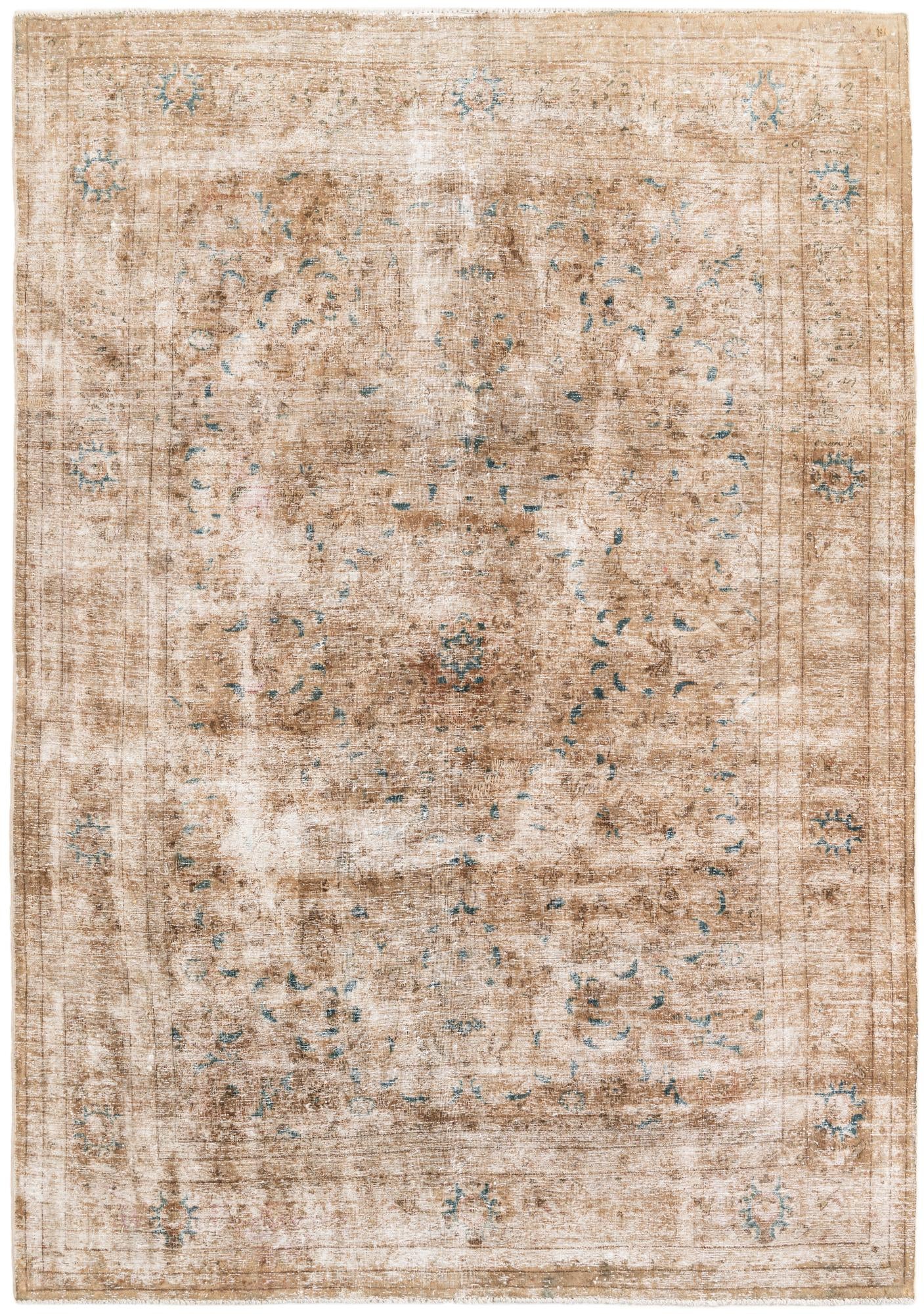 6' 8 x 10' Hand Knotted Ultra Vintage Persian Wool Rug