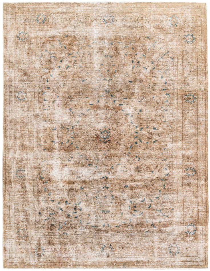 Detail image of 6' 8 x 10' Hand Knotted Ultra Vintage Persian Wool Rug