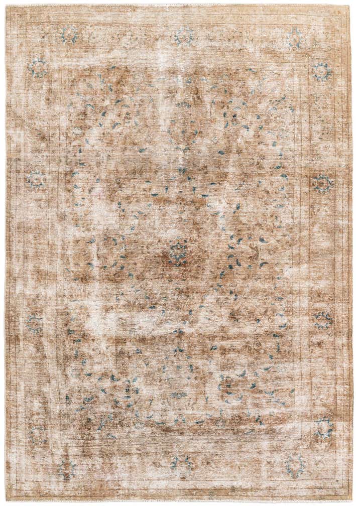 6' 8 x 10' Hand Knotted Ultra Vintage Persian Wool Rug