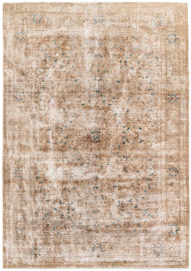 Detail image of 6' 8 x 10' Hand Knotted Ultra Vintage Persian Wool Rug
