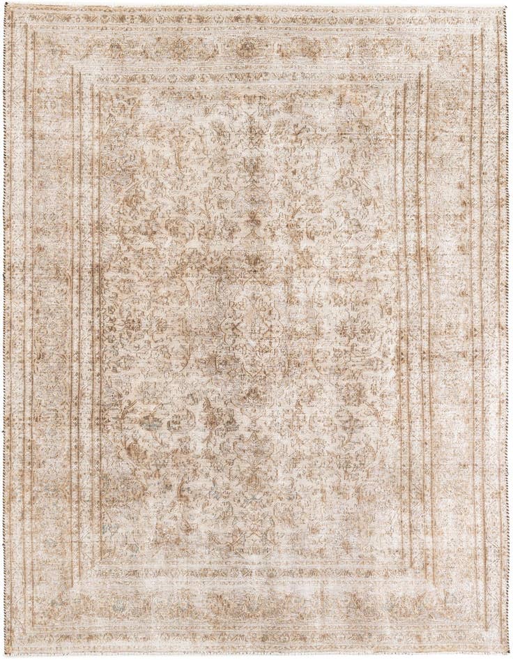 Detail image of 6' 3 x 9' 5 Hand Knotted Ultra Vintage Persian Wool Rug