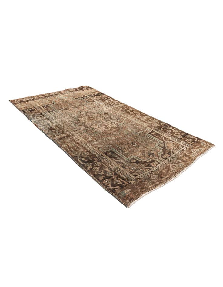 Detail image of 3' 9 x 6' 9 Hand Knotted Ultra Vintage Persian Wool Rug