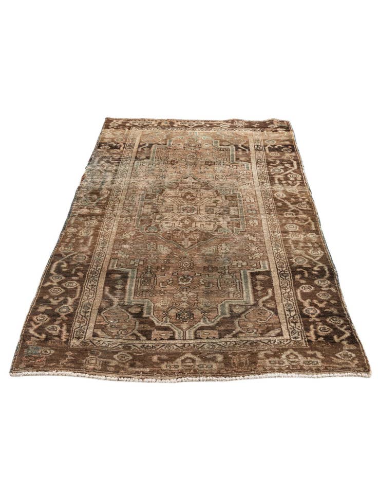 Detail image of 3' 9 x 6' 9  Hand Knotted Ultra Vintage Persian Wool Rug