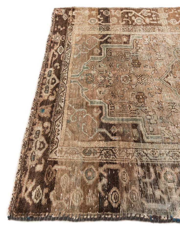 Detail image of 3' 9 x 6' 9  Hand Knotted Ultra Vintage Persian Wool Rug