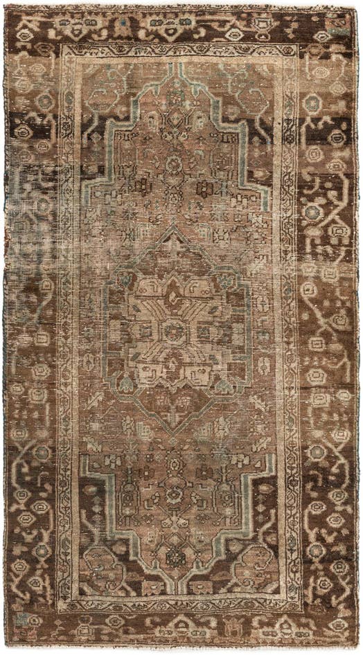 Detail image of 3' 9 x 6' 9 Hand Knotted Ultra Vintage Persian Wool Rug