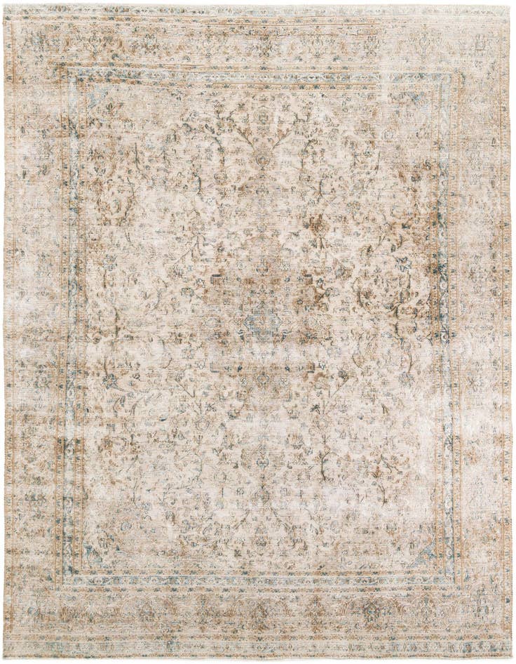 Detail image of 8' 7 x 12' 2 Hand Knotted Ultra Vintage Persian Wool Rug