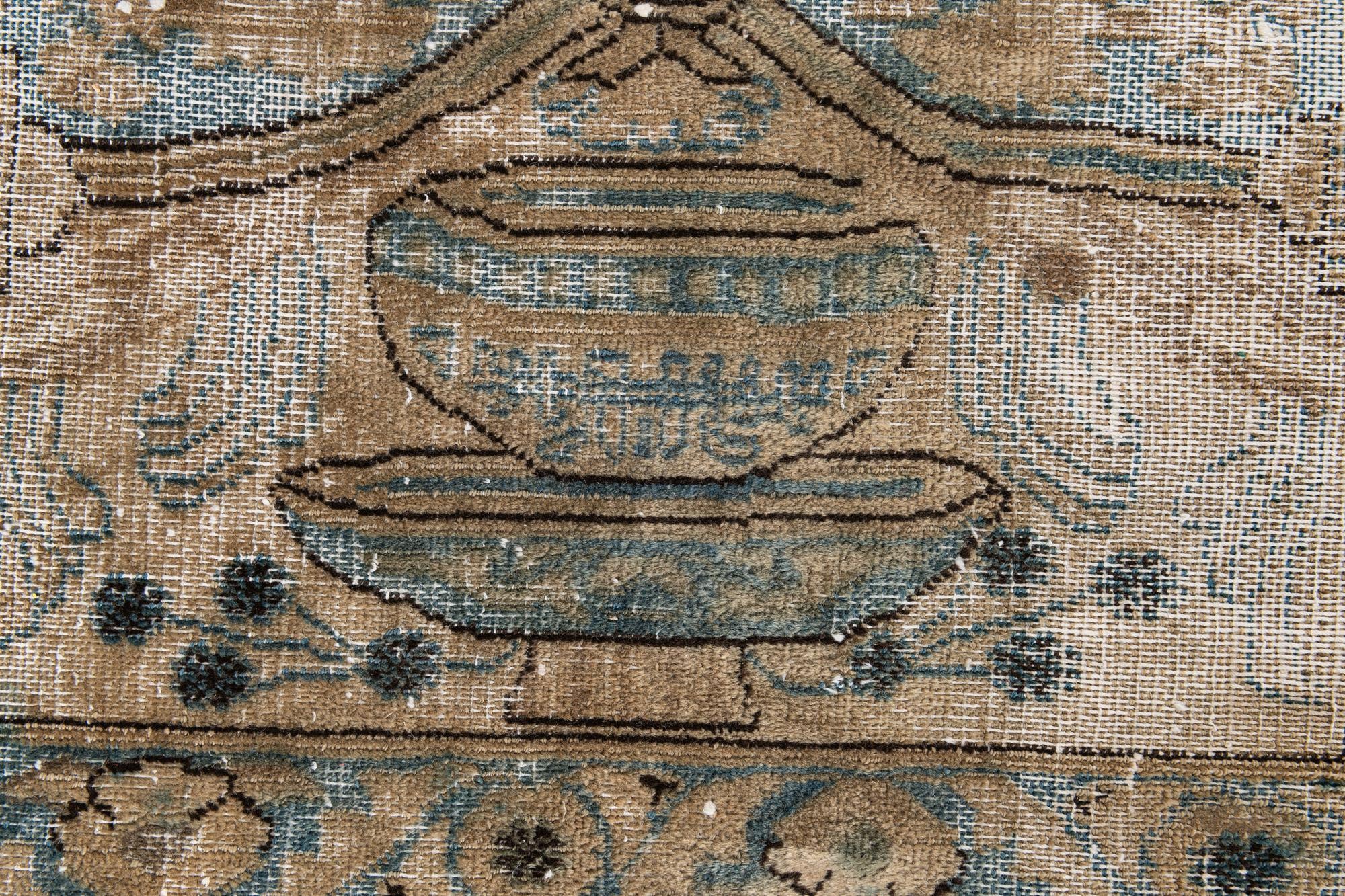 9' 1 x 11' 10 Hand Knotted Ultra Vintage Persian Wool Rug