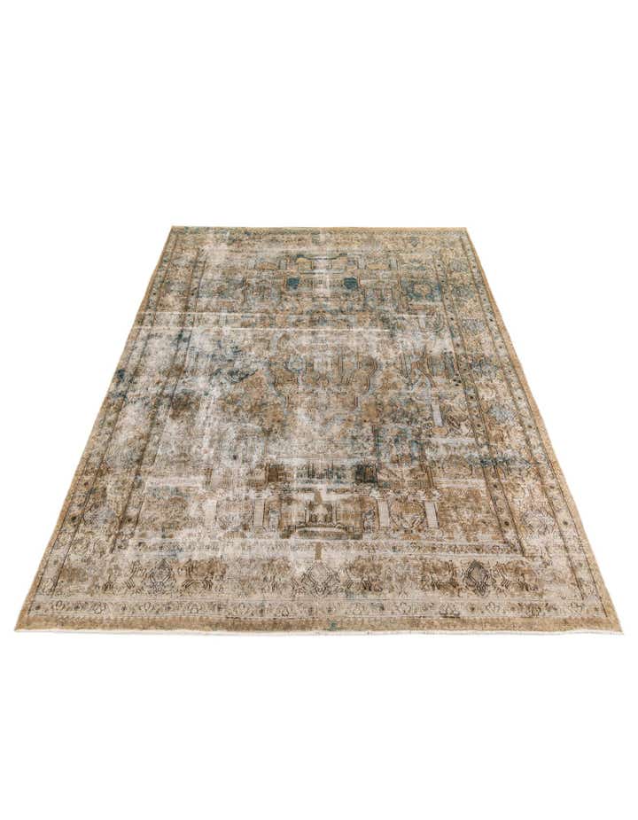 9' 1 x 11' 10 Hand Knotted Ultra Vintage Persian Wool Rug