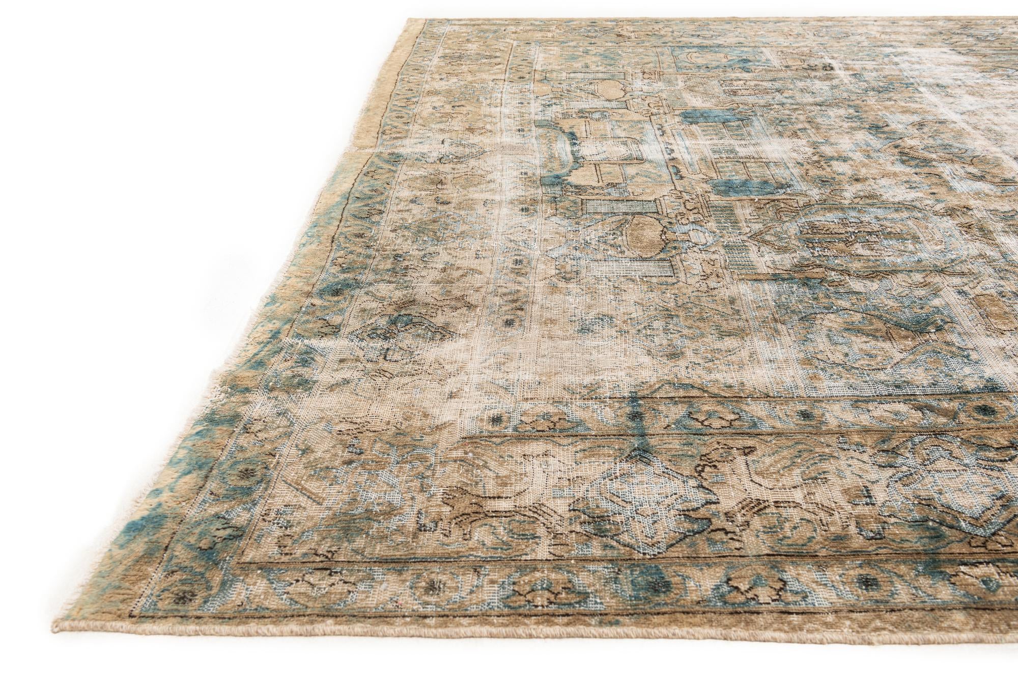 9' 1 x 11' 10 Hand Knotted Ultra Vintage Persian Wool Rug