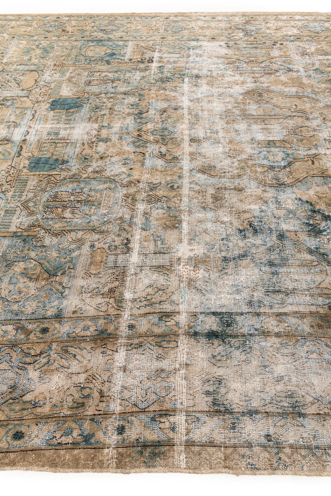 9' 1 x 11' 10 Hand Knotted Ultra Vintage Persian Wool Rug