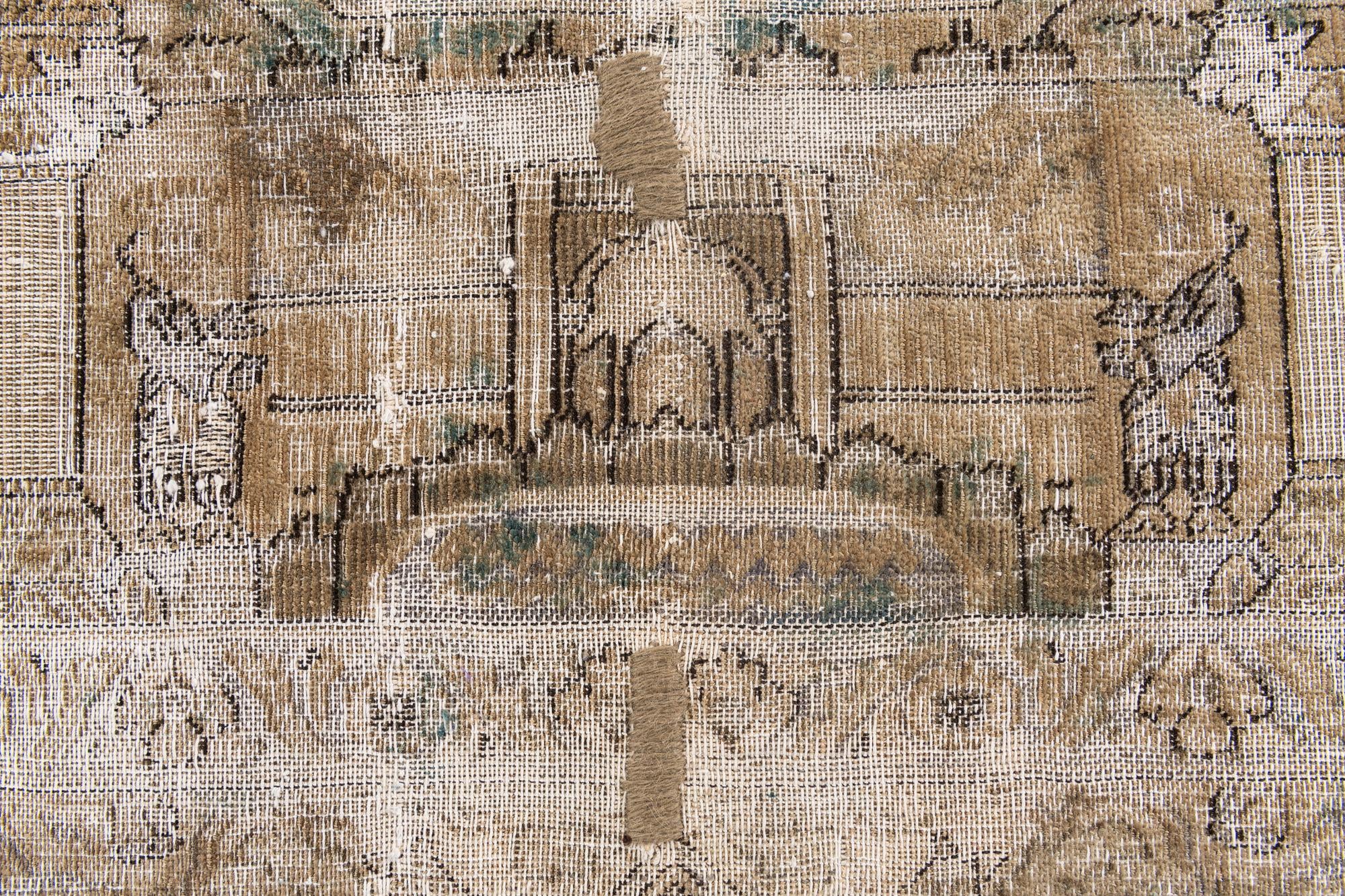 9' 1 x 11' 10 Hand Knotted Ultra Vintage Persian Wool Rug