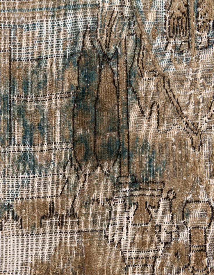 Detail image of 9' 1 x 11' 10  Hand Knotted Ultra Vintage Persian Wool Rug