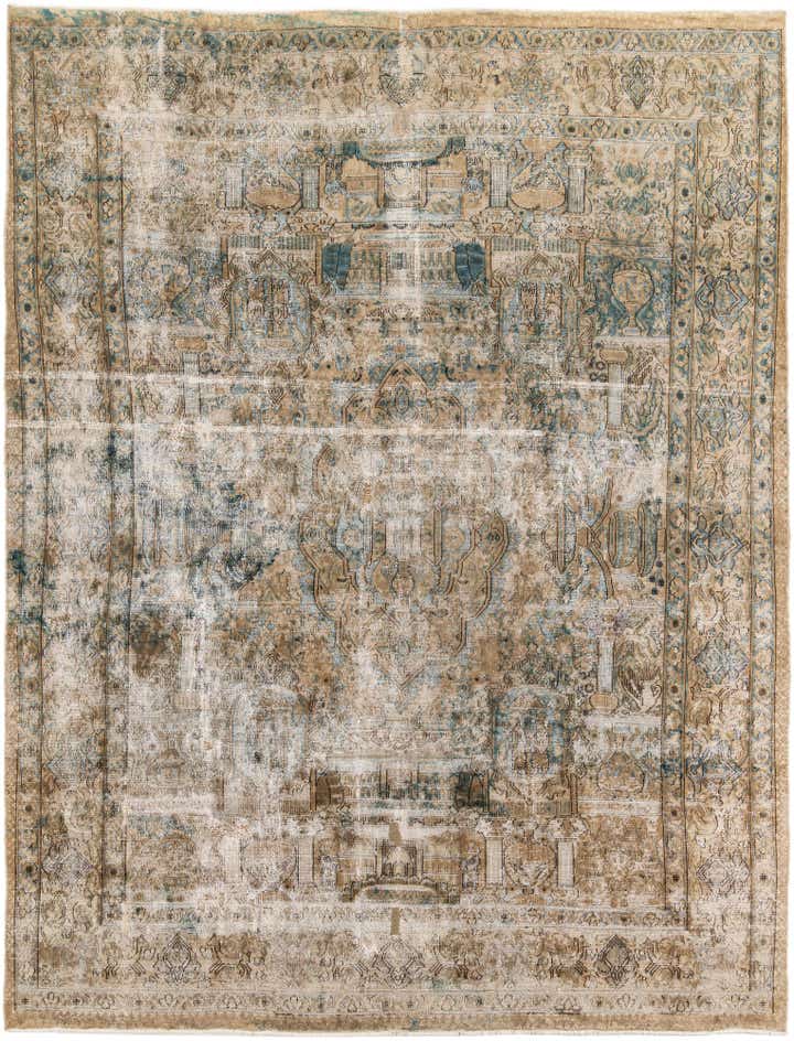 9' 1 x 11' 10 Hand Knotted Ultra Vintage Persian Wool Rug