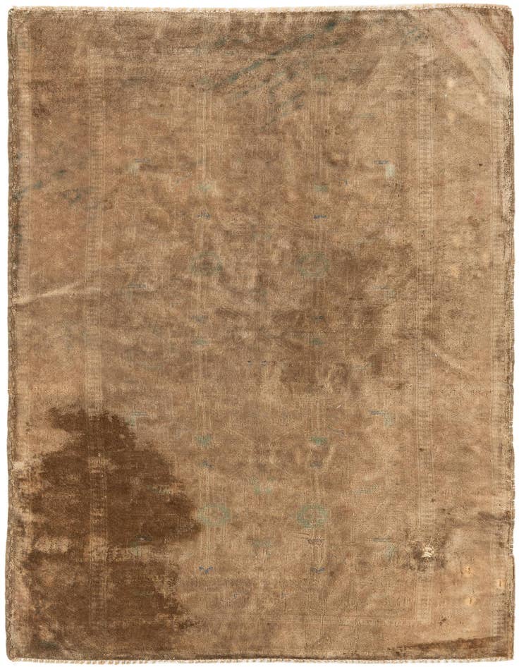 Detail image of 3' 5 x 4' 10 Hand Knotted Ultra Vintage Persian Wool Rug