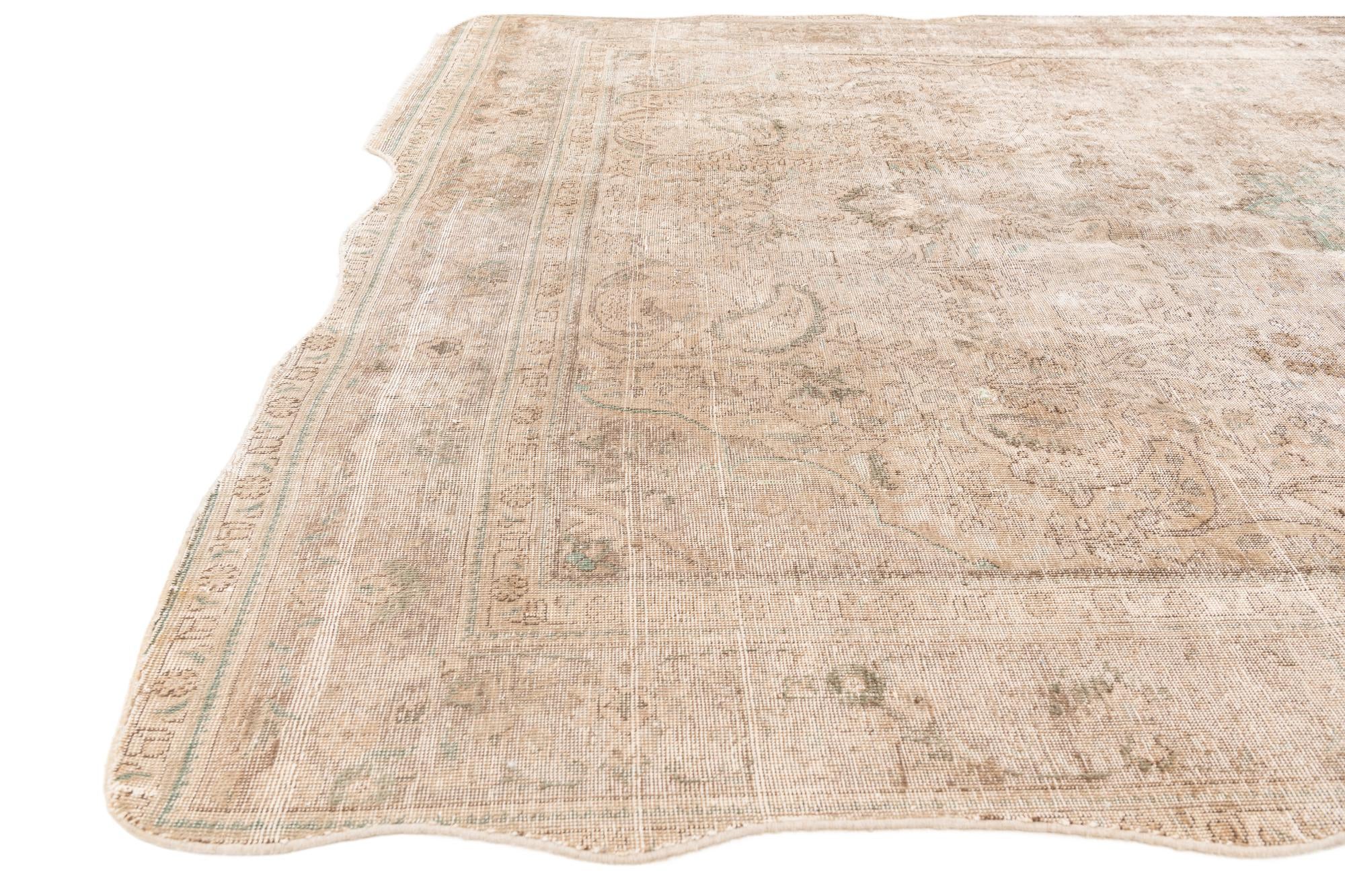 7' 10 x 11' 1 Hand Knotted Ultra Vintage Persian Wool Rug