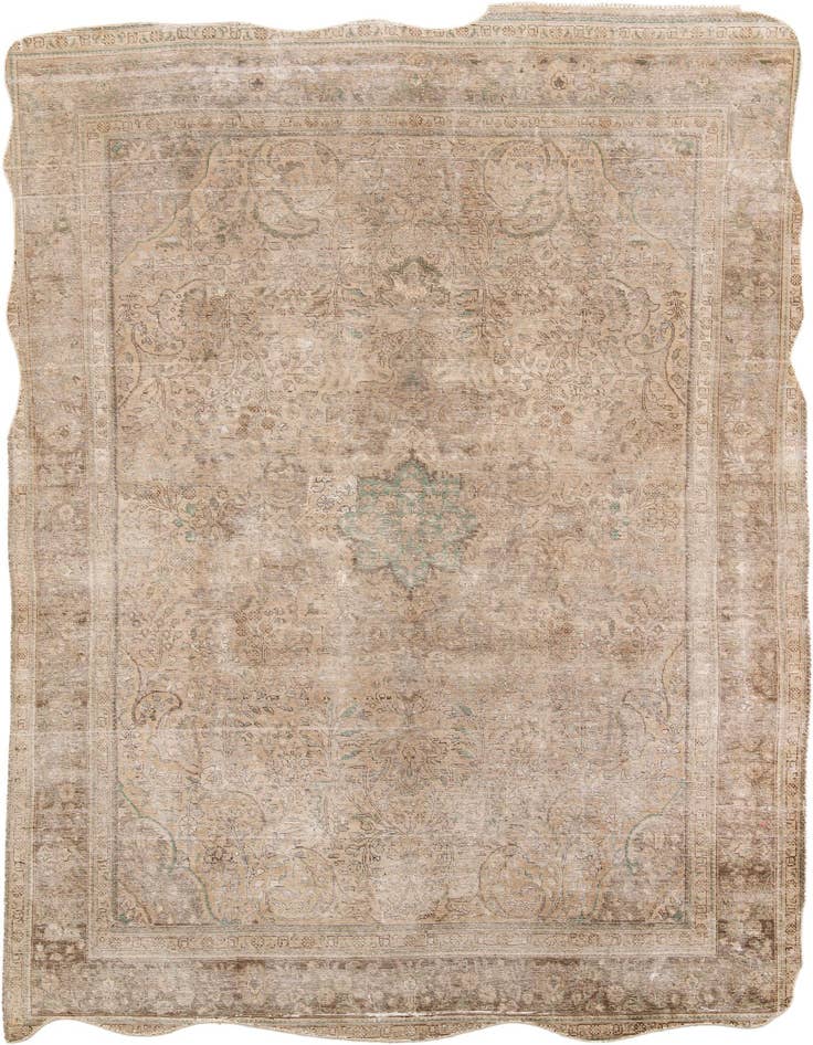 Detail image of 7' 10 x 11' 1 Hand Knotted Ultra Vintage Persian Wool Rug