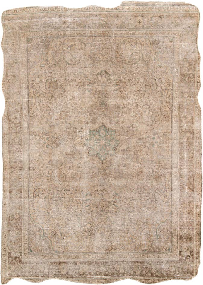 Detail image of 7' 10 x 11' 1 Hand Knotted Ultra Vintage Persian Wool Rug