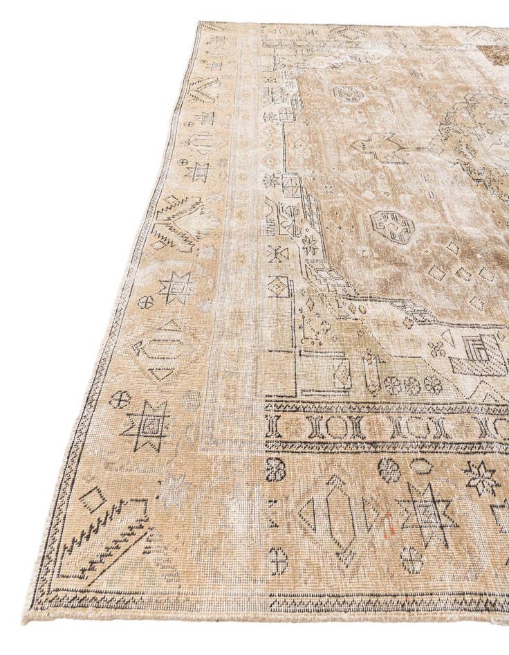 Detail image of 9' 2 x 12'  Hand Knotted Ultra Vintage Persian Wool Rug