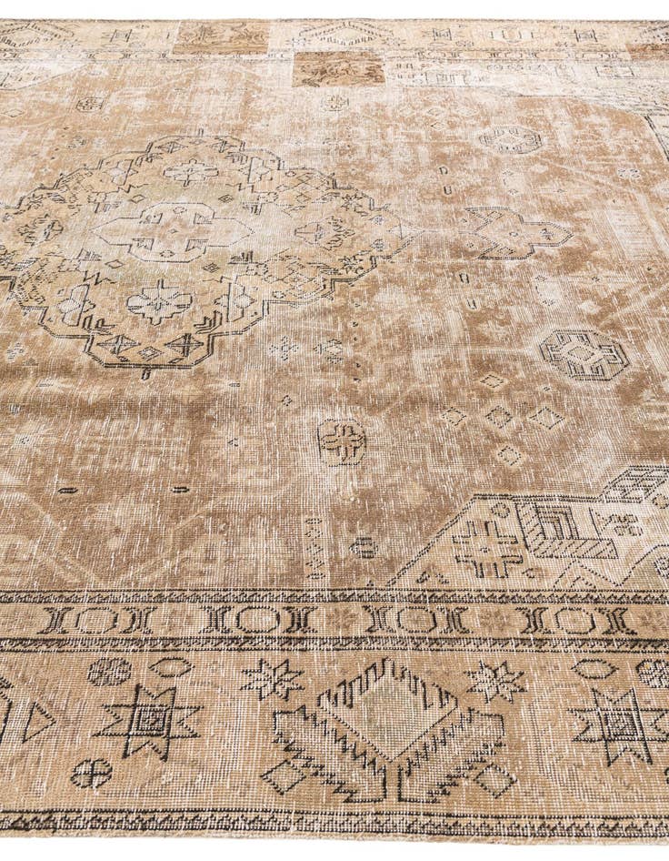 Detail image of 9' 2 x 12'  Hand Knotted Ultra Vintage Persian Wool Rug