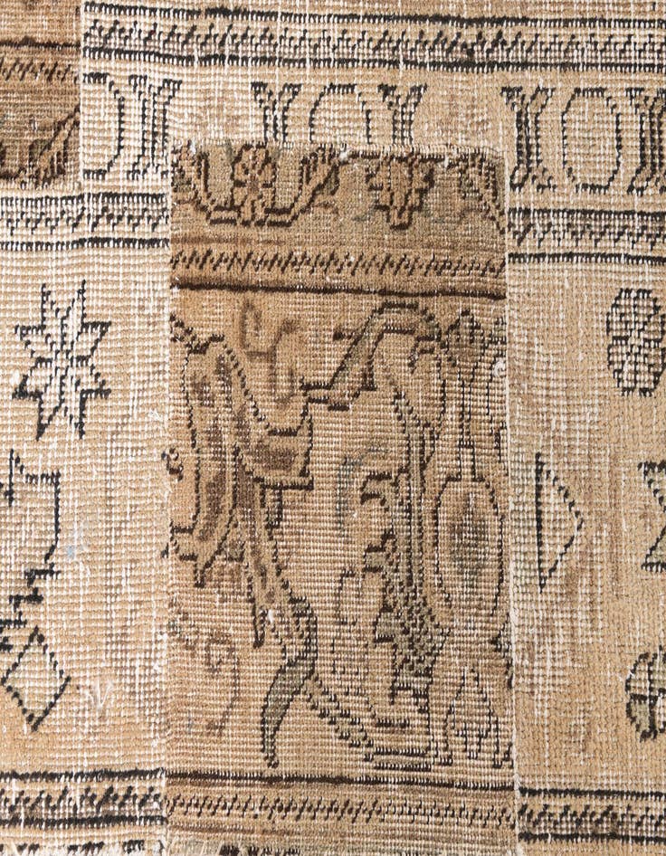 Detail image of 9' 2 x 12'  Hand Knotted Ultra Vintage Persian Wool Rug