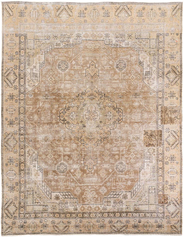Detail image of 9' 2 x 12' Hand Knotted Ultra Vintage Persian Wool Rug