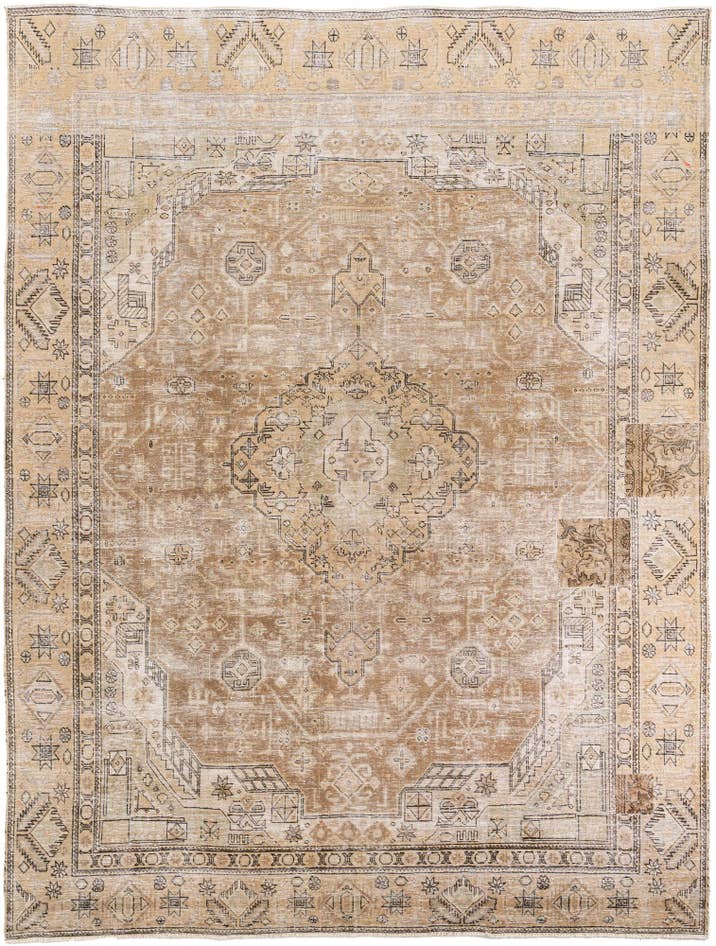 Detail image of 9' 2 x 12' Hand Knotted Ultra Vintage Persian Wool Rug