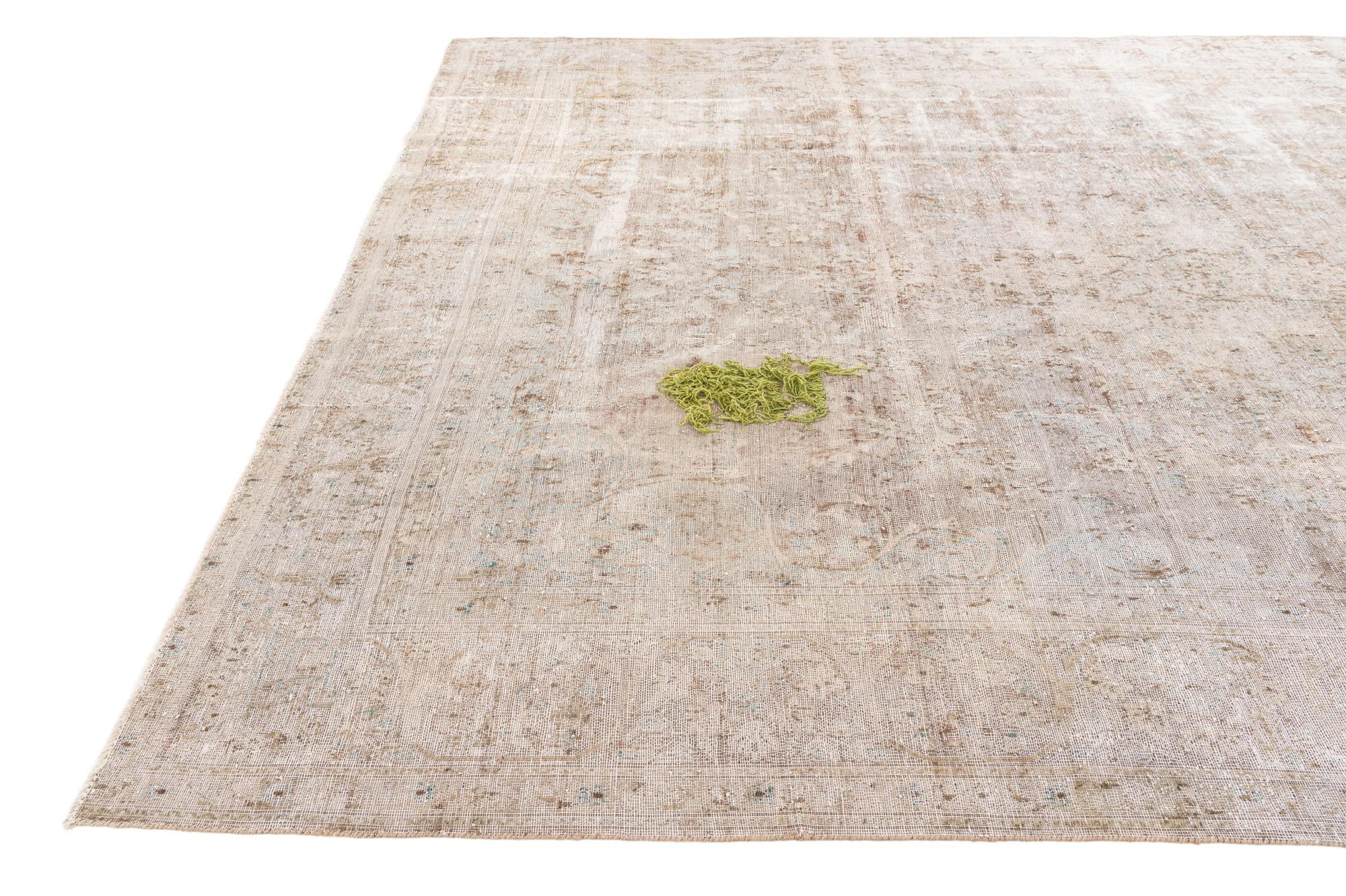 9' 4 x 12' 6 Hand Knotted Ultra Vintage Persian Wool Rug