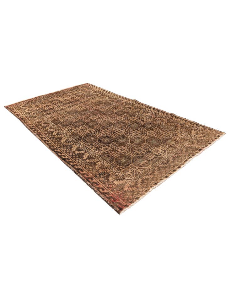 Detail image of 2' 9 x 4' 9 Hand Knotted Ultra Vintage Persian Wool Rug