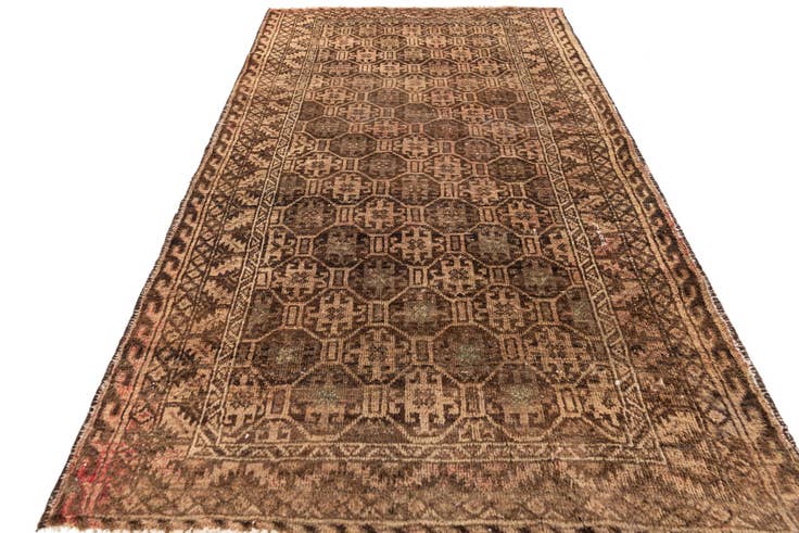 Detail image of 2' 9 x 4' 9 Hand Knotted Ultra Vintage Persian Wool Rug
