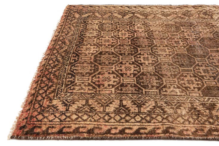 Detail image of 2' 9 x 4' 9 Hand Knotted Ultra Vintage Persian Wool Rug