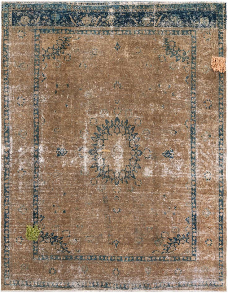 Detail image of 9' 9 x 11' 9 Hand Knotted Ultra Vintage Persian Wool Rug