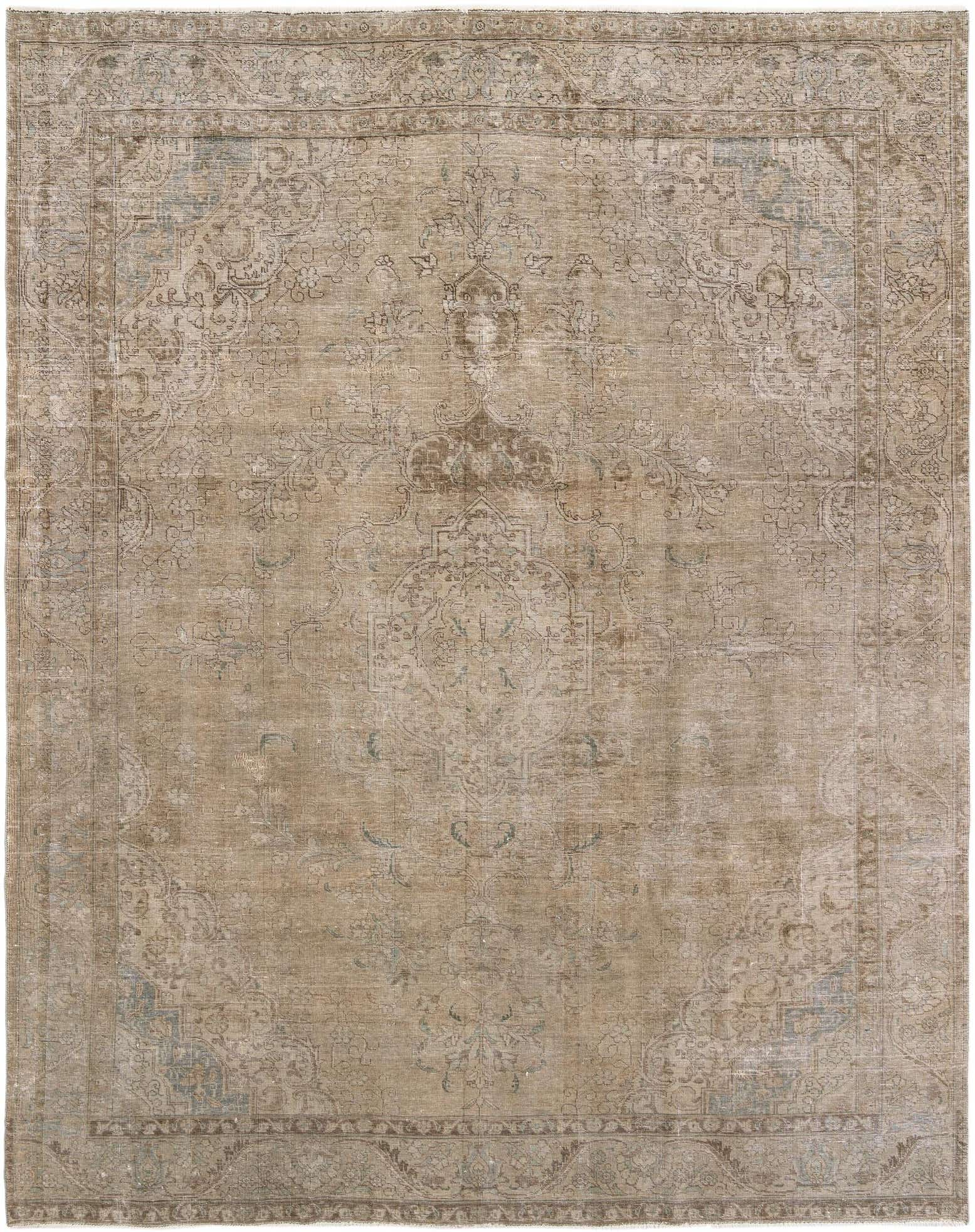 9' 4 x 12' 1 Hand Knotted Ultra Vintage Persian Wool Rug