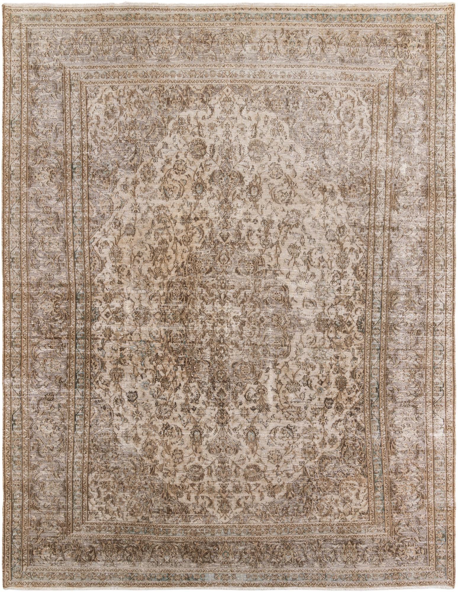 9' 5 x 12' 4 Hand Knotted Ultra Vintage Persian Wool Rug