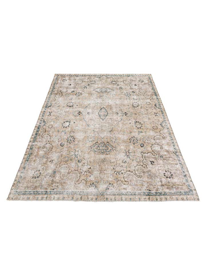 7' x 9' 10 Hand Knotted Ultra Vintage Persian Wool Rug