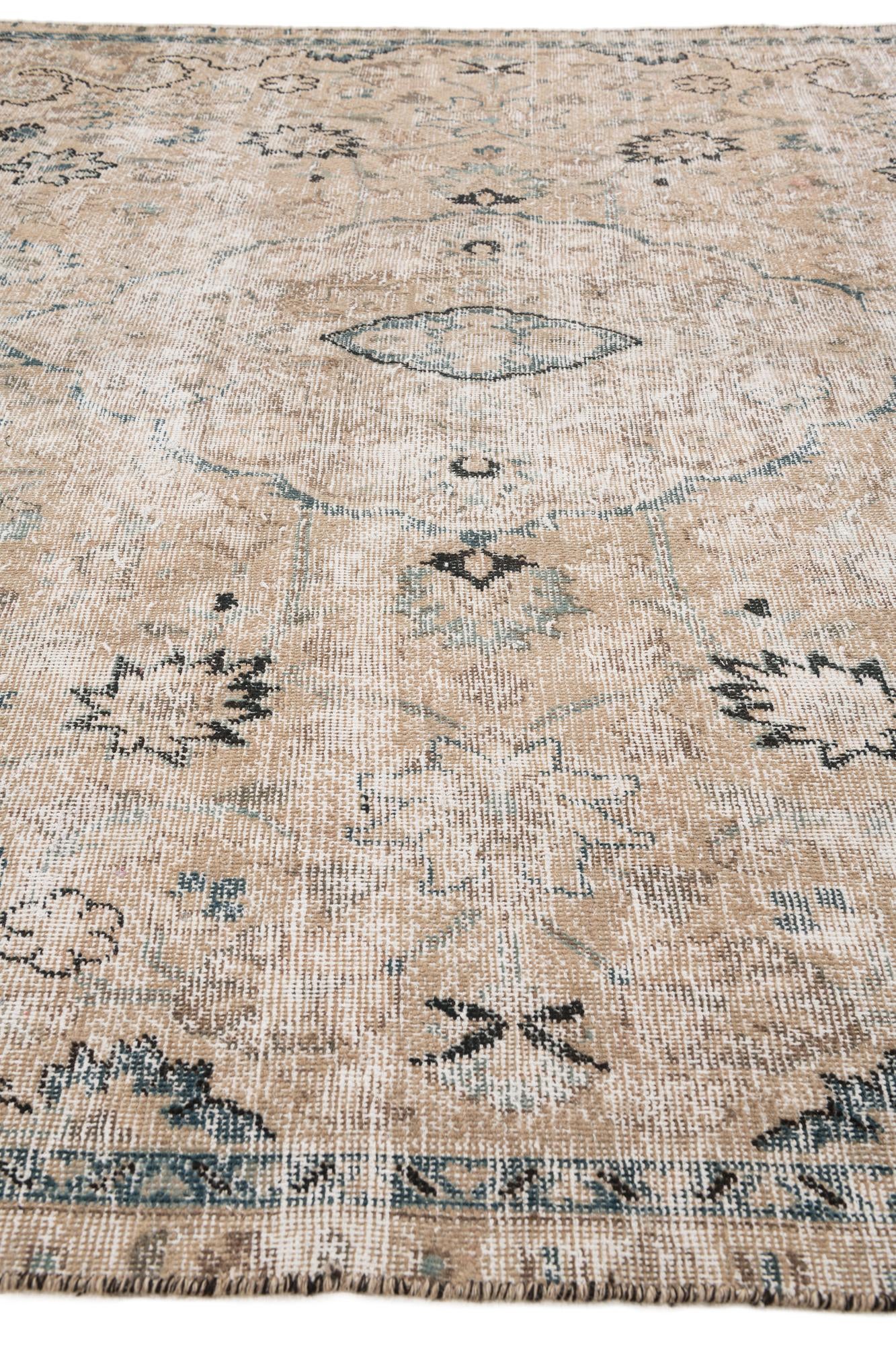 7' x 9' 10 Hand Knotted Ultra Vintage Persian Wool Rug