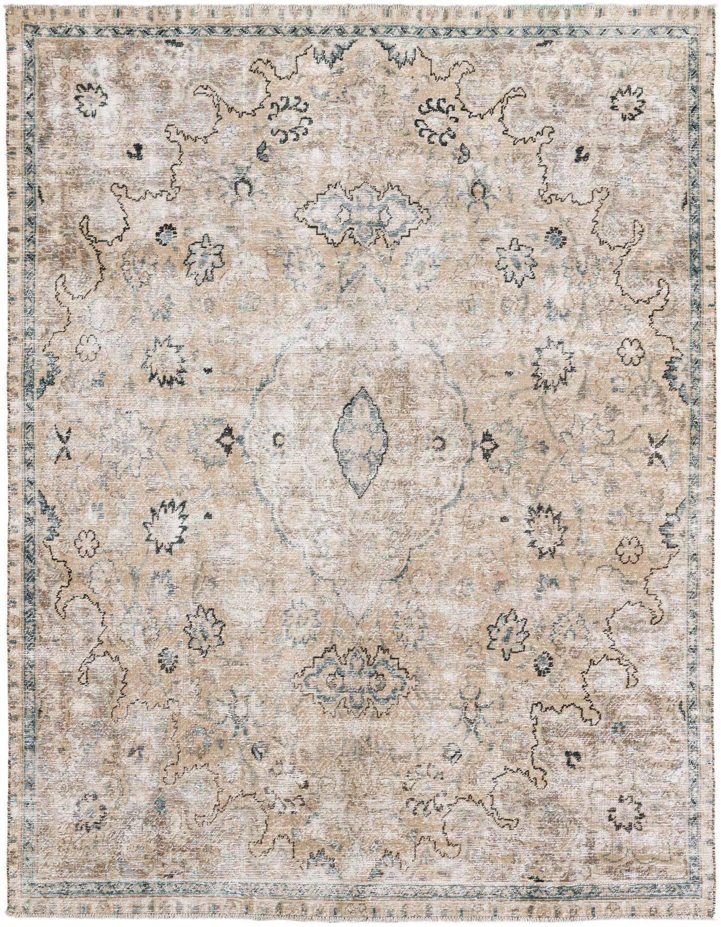 Primary image 7' x 9' 10  Hand Knotted Ultra Vintage Persian Wool Rug