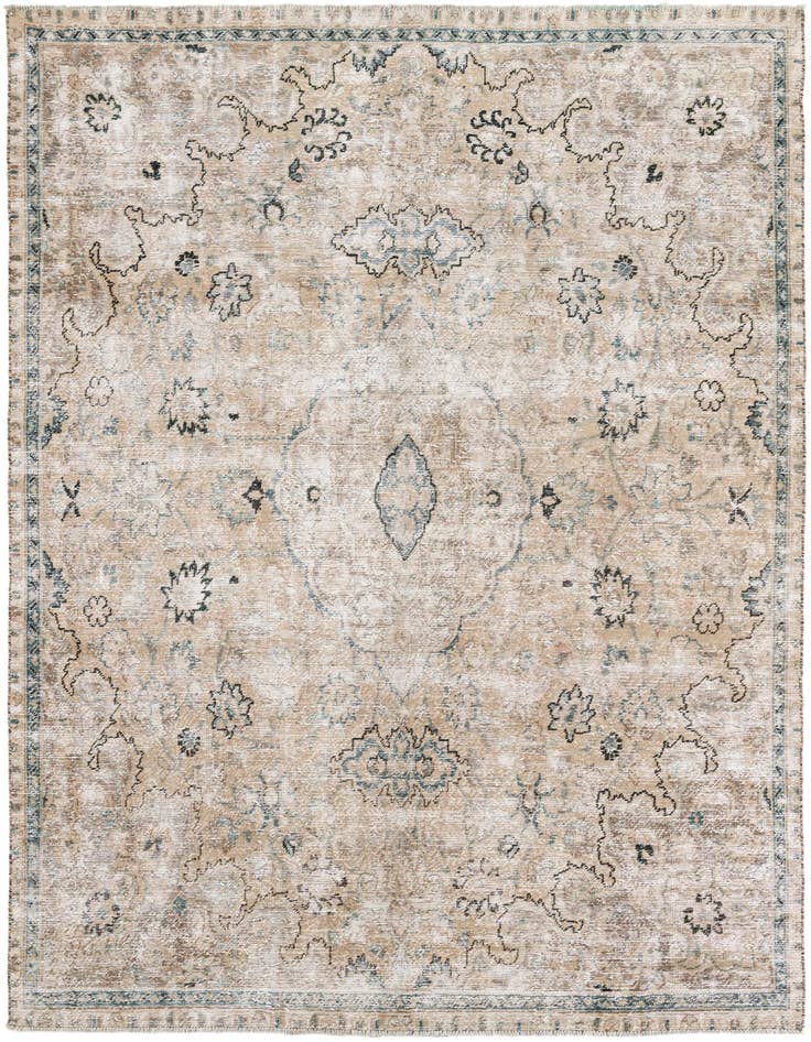 Detail image of 7' x 9' 10 Hand Knotted Ultra Vintage Persian Wool Rug