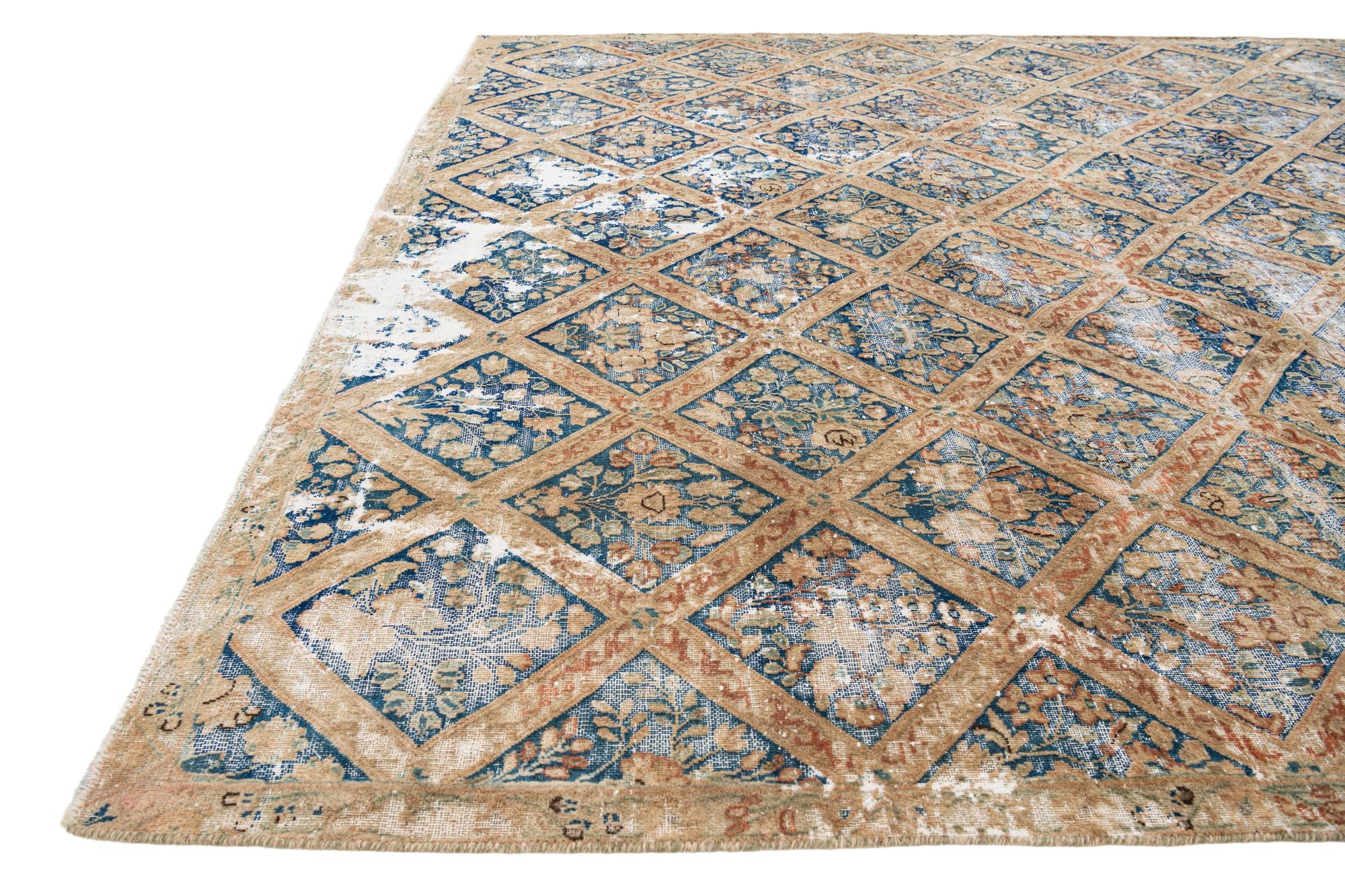 7' 3 x 11' 4 Hand Knotted Ultra Vintage Persian Wool Rug