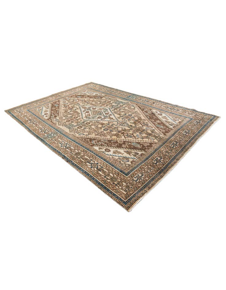 Detail image of 6' 7 x 9' 4  Hand Knotted Ultra Vintage Persian Wool Rug